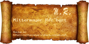 Mittermayer Róbert névjegykártya